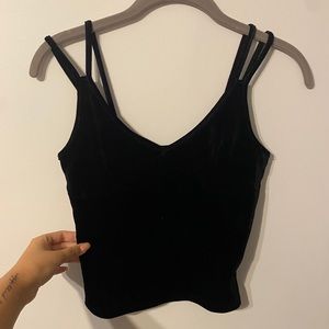 Velvet cup crop top